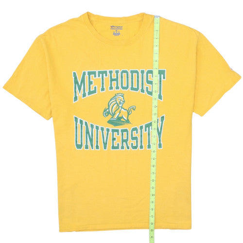 Champion Men's Yellow Methodist University Graphic T-Shirt XL