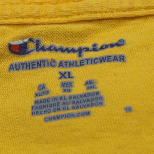 Champion Men's Yellow Methodist University Graphic T-Shirt XL