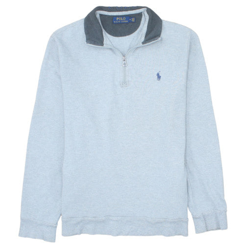 Ralph Lauren Men's Grey 1/4 Zip Mock Neck Sweatshirt M