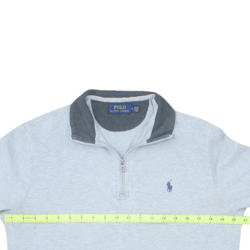 Ralph Lauren Men's Grey 1/4 Zip Mock Neck Sweatshirt M