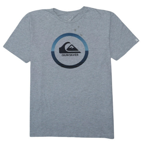 Quiksilver Men’s Grey Graphic Logo Regular Fit T-Shirt XL