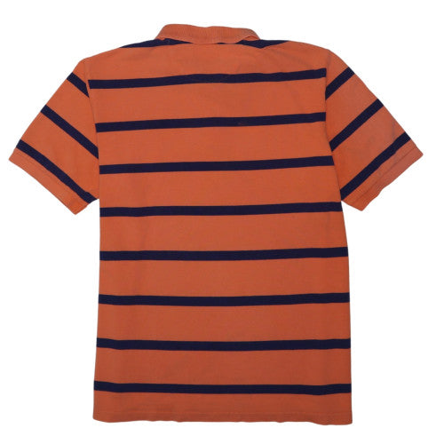 Chaps Men's Orange Striped 2XLT Cotton Polo Shirt