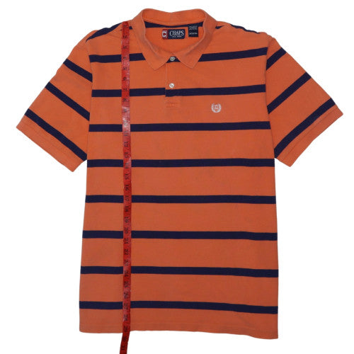 Chaps Men's Orange Striped 2XLT Cotton Polo Shirt
