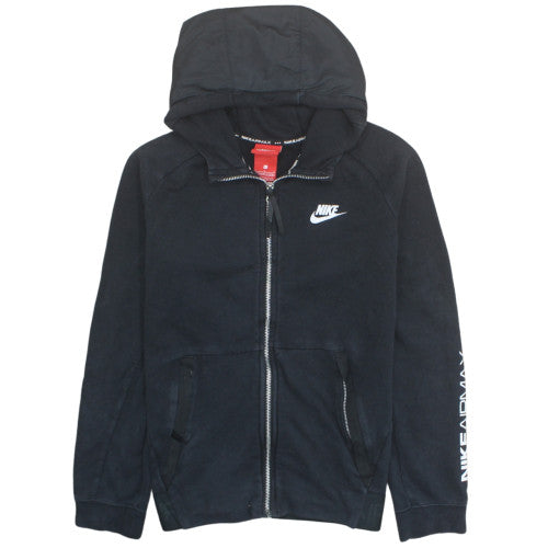 Nike Boys Black Full Zip Hoodie L 12-13 Years Air Max Logo Sweatshirt