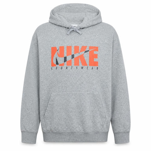 Nike Mens Grey L Pullover Hoodie Fleece Sportswear Graphic Print