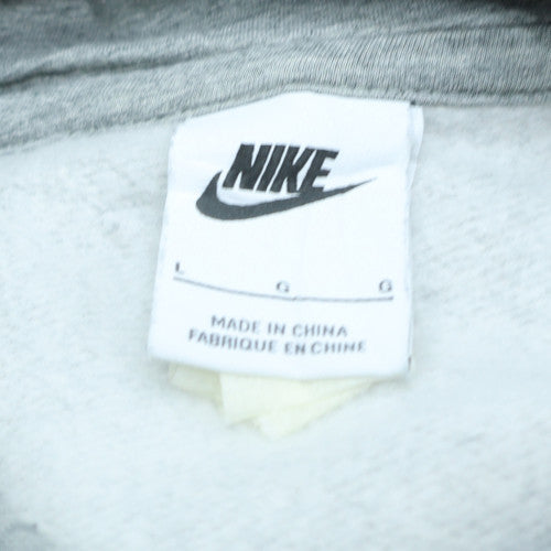 Nike Mens Grey L Pullover Hoodie Fleece Sportswear Graphic Print