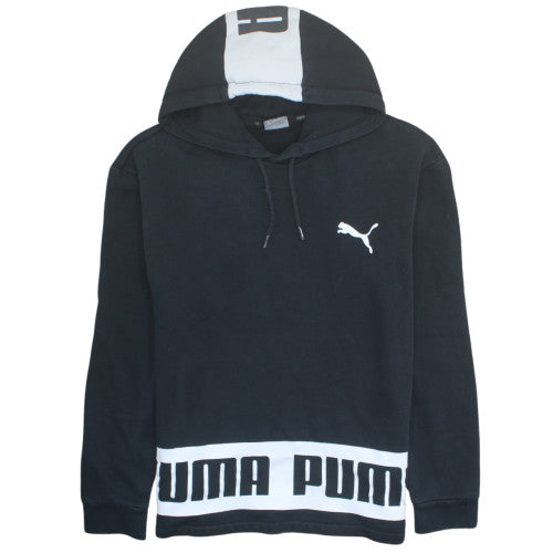 Puma Men's Black Small Pullover Hoodie with Logo Detail