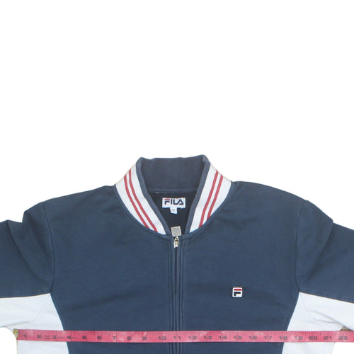 FILA Men’s Blue Full Zip Sweatshirt Jacket L Logo Sports Casual