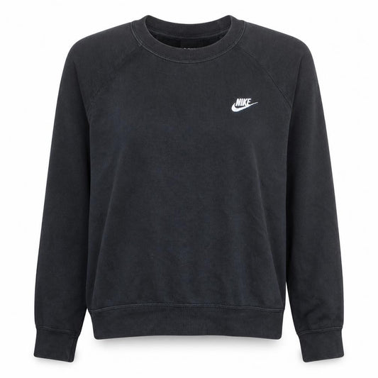 Front view of Nike Women Black XL Pullover Sweatshirt Crew Neck Logo Athletic