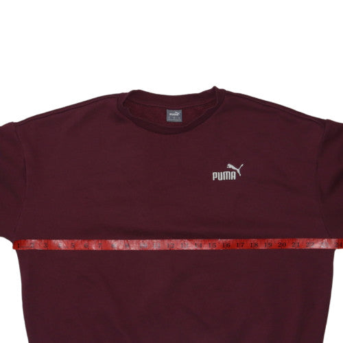 Puma Men Red Crew Neck Pullover Sweatshirt Size M