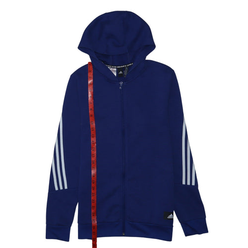 Adidas Boys Blue Full Zip Hoodie XL 15-16 Years Primegreen