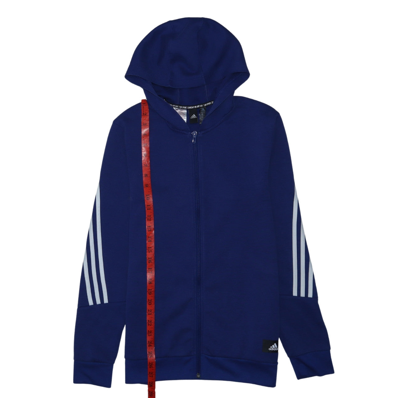 Adidas Boys Blue Full Zip Hoodie XL 15-16 Years Primegreen