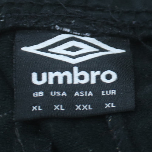 Umbro Men's Black XL Track Pants with Side Stripe and Zip Pockets