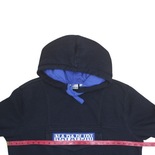 Napapijri Men's Blue XXL Pullover Hoodie Fleece Lined Outdoor