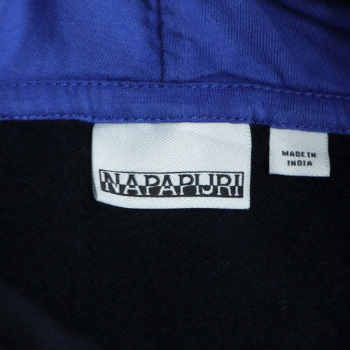 Napapijri Men's Blue XXL Pullover Hoodie Fleece Lined Outdoor