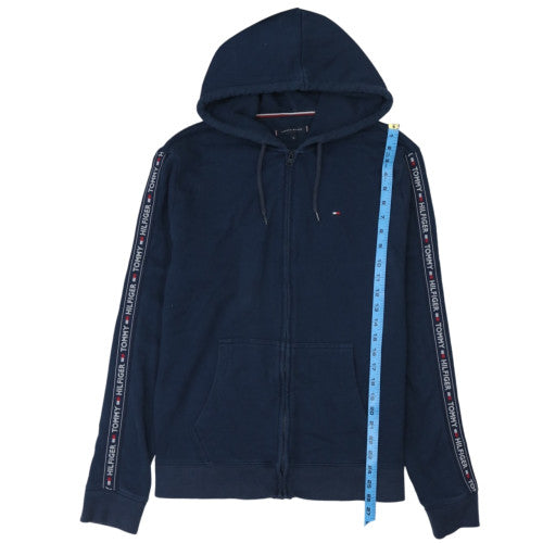 Tommy Hilfiger Men's Blue Full Zip Hoodie XL Logo Trim