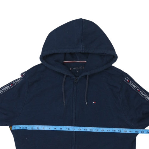 Tommy Hilfiger Men's Blue Full Zip Hoodie XL Logo Trim