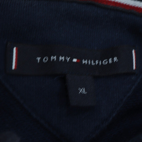 Tommy Hilfiger Men's Blue Full Zip Hoodie XL Logo Trim