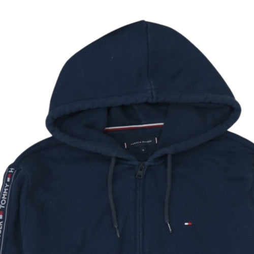 Tommy Hilfiger Men's Blue Full Zip Hoodie XL Logo Trim