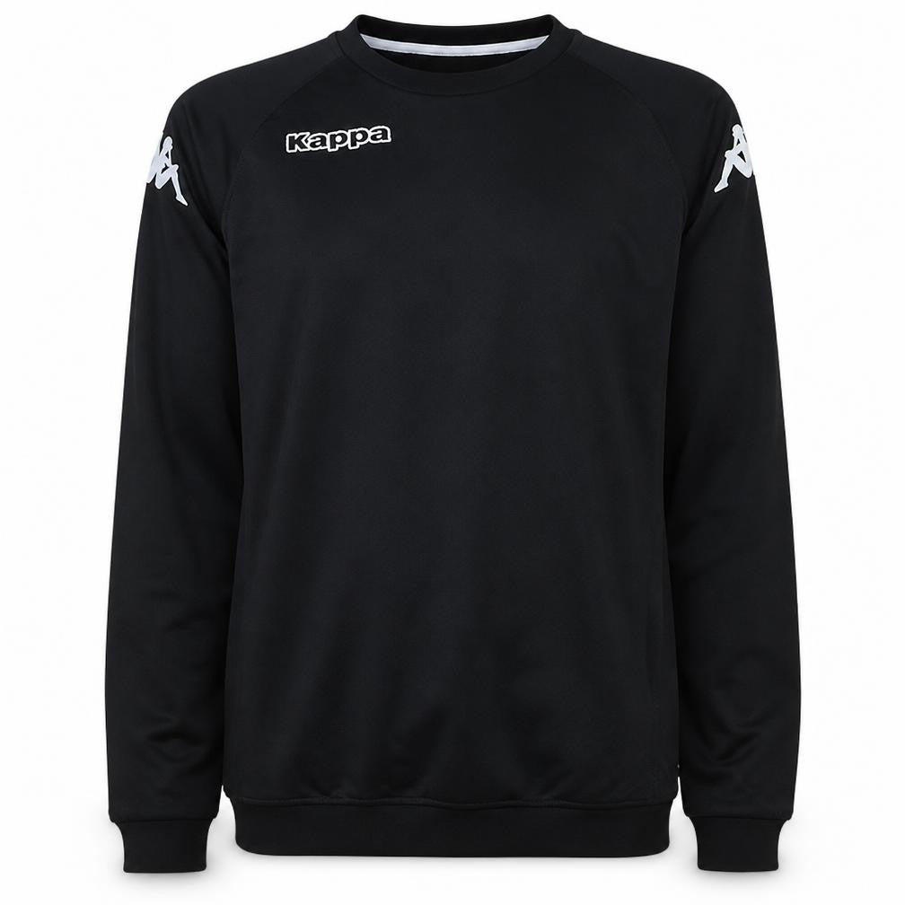 Front view of Kappa Men's Black XL Pullover Sweatshirt Crew Neck Sports Top