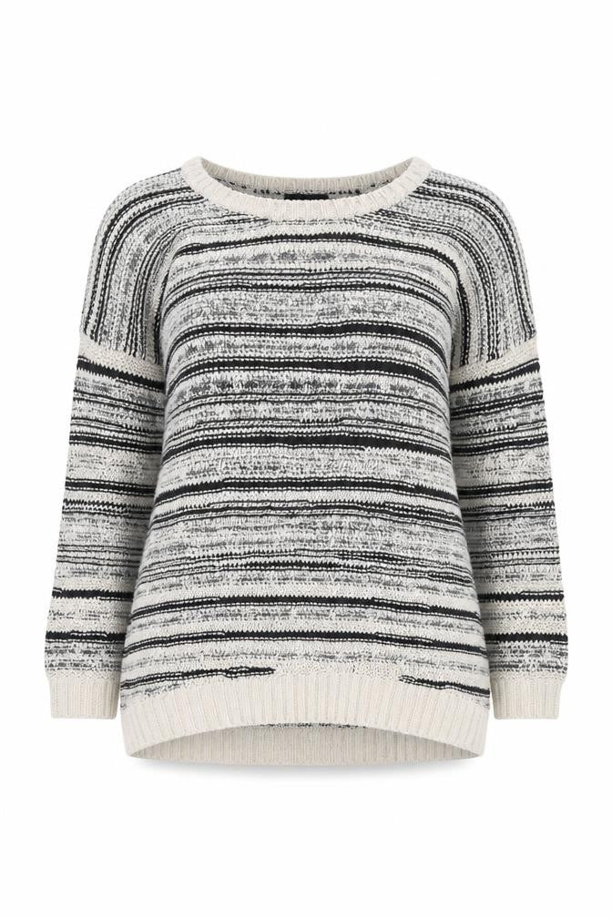 Front view of Warehouse Women’s Multicoloured Knit Striped jumper, size UK 12