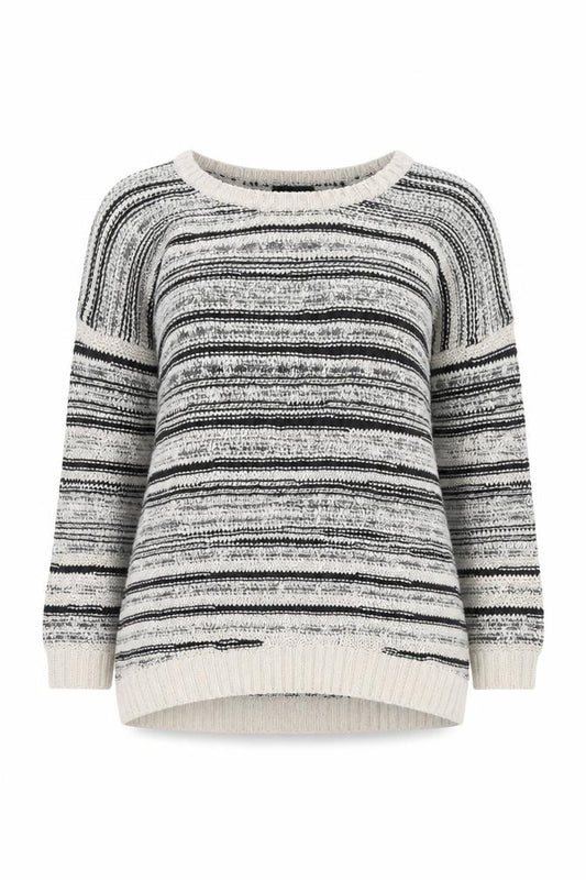 Front view of Warehouse Women’s Multicoloured Knit Striped jumper, size UK 12
