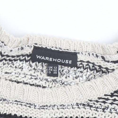 Warehouse Women’s Multicoloured Knit Striped Pullover Jumper Size 12