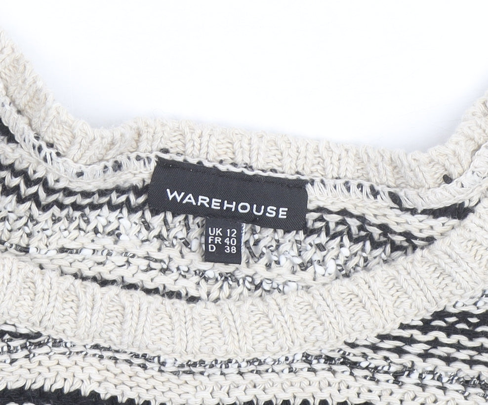 Warehouse Women’s Multicoloured Knit Striped Pullover Jumper Size 12