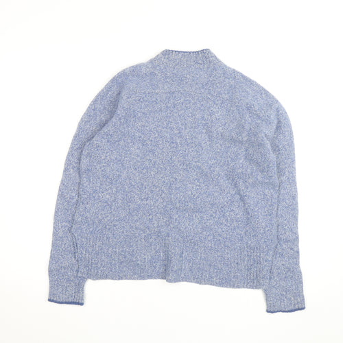 Whistles Women Blue Mock Neck Merino Wool Jumper M