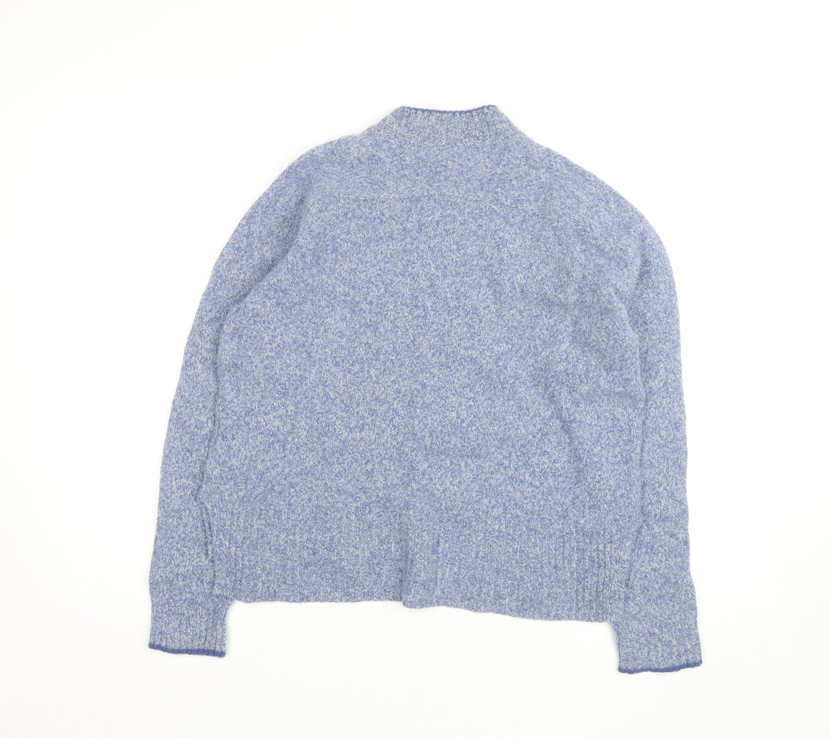 Whistles Women Blue Mock Neck Merino Wool Jumper M