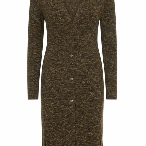 Topshop Women Brown Knit Bodycon Midi Dress Size 6 Long Sleeve