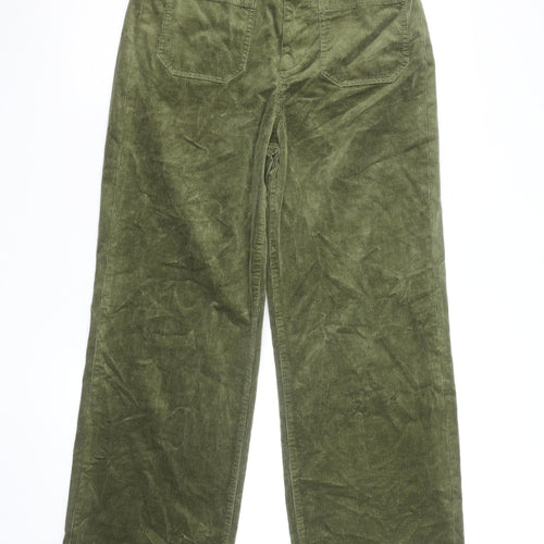 Marks and Spencer Women’s Green Corduroy Trousers Size 12 Regular Fit