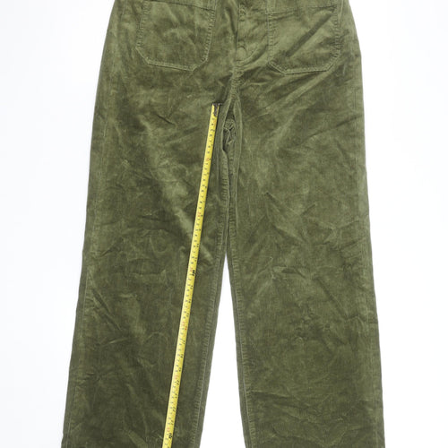 Marks and Spencer Women’s Green Corduroy Trousers Size 12 Regular Fit