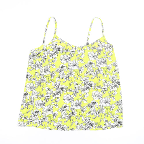 New Look Women's Yellow Floral Camisole Top Size 10