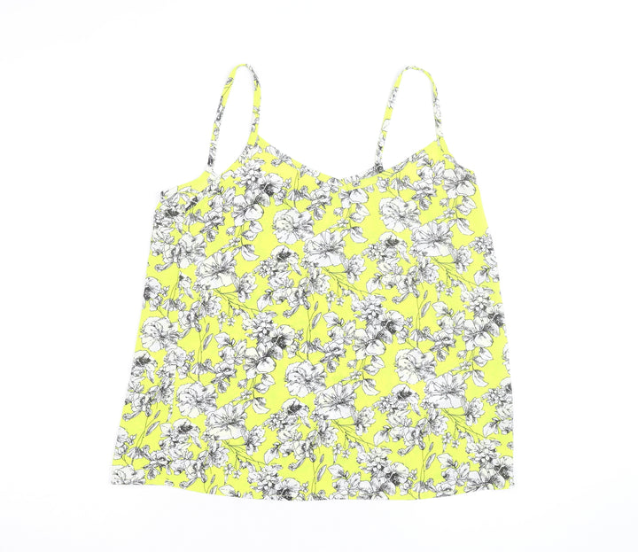New Look Women's Yellow Floral Camisole Top Size 10