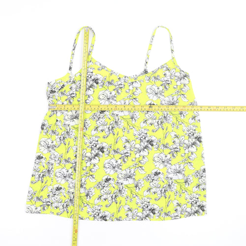 New Look Women's Yellow Floral Camisole Top Size 10