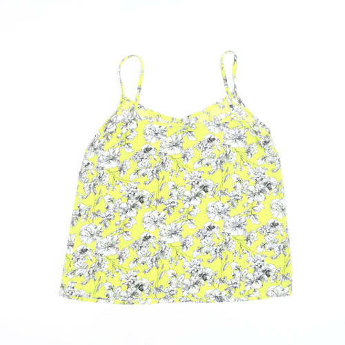 New Look Women's Yellow Floral Camisole Top Size 10