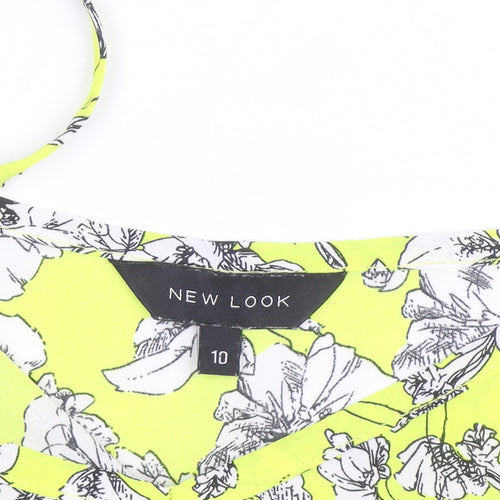 New Look Women's Yellow Floral Camisole Top Size 10