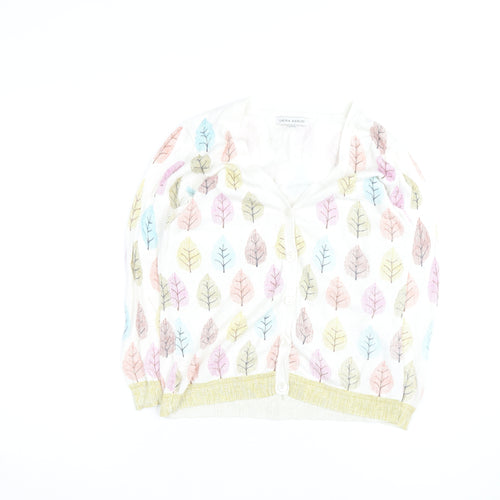 Laura Ashley Women’s Multicoloured Leaf Print Cardigan UK 12