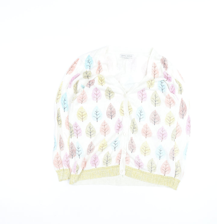 Laura Ashley Women’s Multicoloured Leaf Print Cardigan UK 12