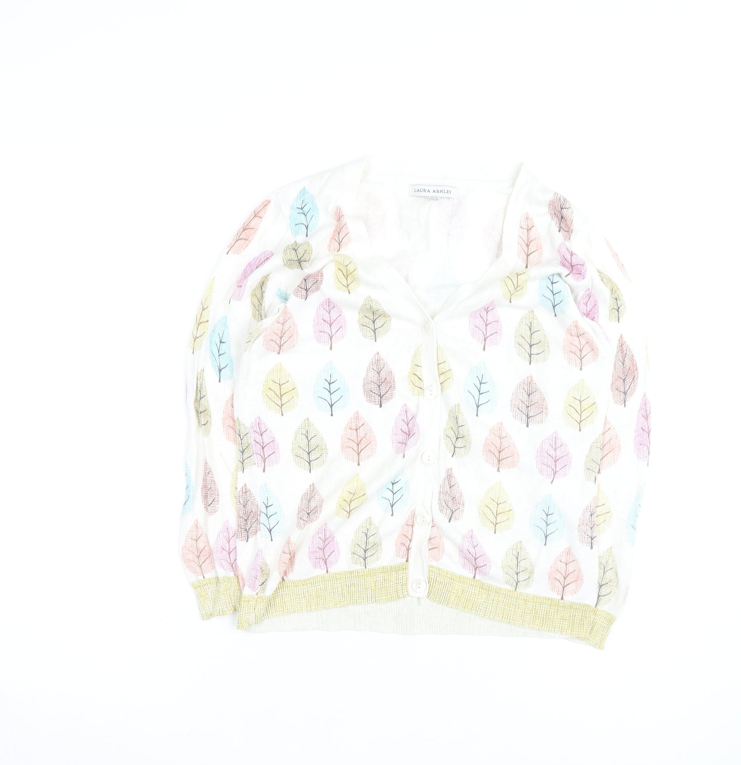 Laura Ashley Women’s Multicoloured Leaf Print Cardigan UK 12