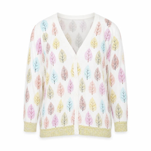Laura Ashley Women’s Multicoloured Leaf Print Cardigan UK 12