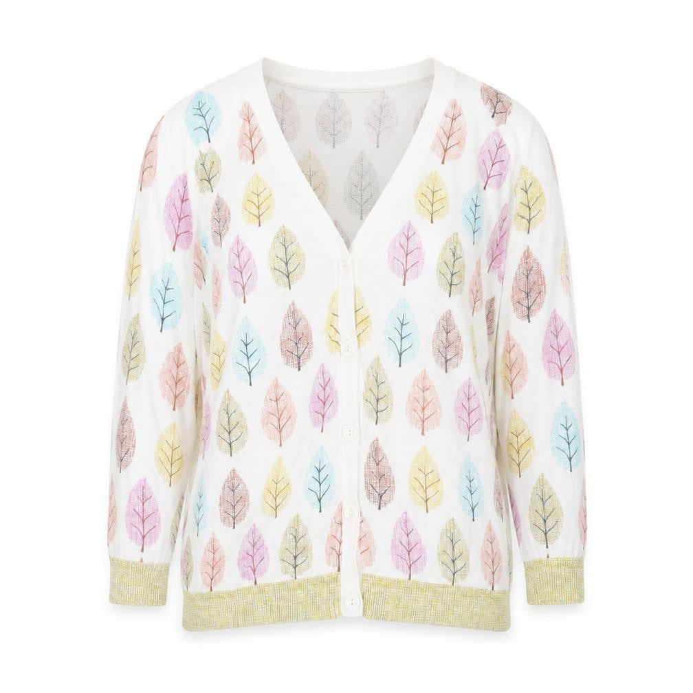 Laura Ashley Women’s Multicoloured Leaf Print Cardigan UK 12