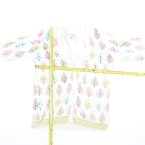 Laura Ashley Women’s Multicoloured Leaf Print Cardigan UK 12