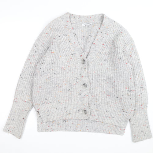 Great Plains Women's Grey Chunky Knit V-Neck Cardigan Size 10