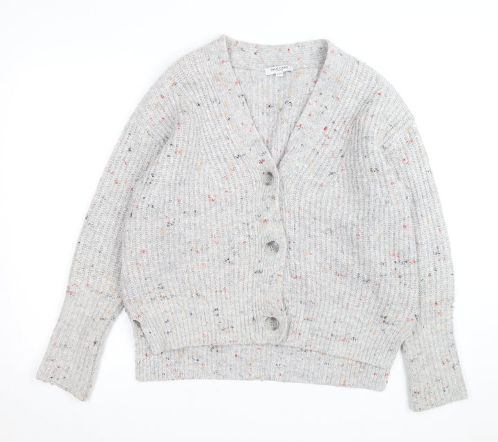 Great Plains Women's Grey Chunky Knit V-Neck Cardigan Size 10