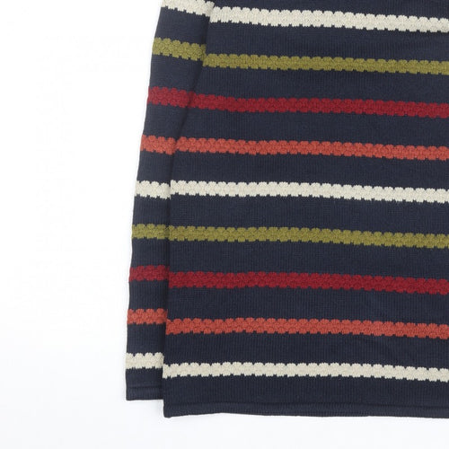 Isle Essentials Unisex Multicoloured Striped Knit Jumper Size S