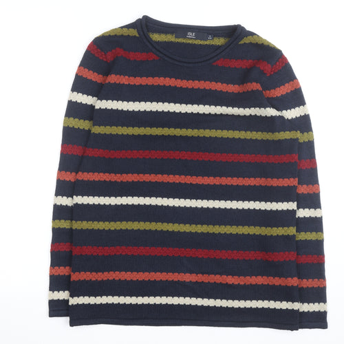 Isle Essentials Unisex Multicoloured Striped Knit Jumper Size S