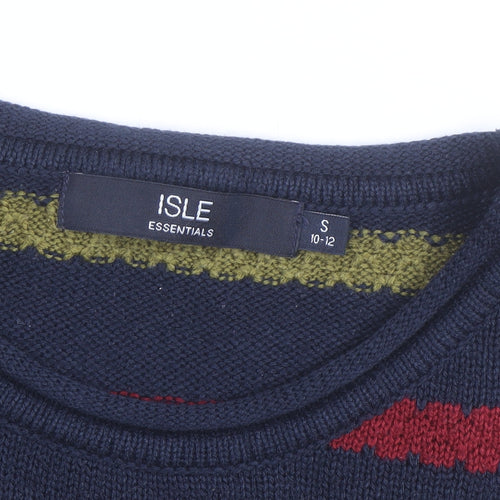 Isle Essentials Unisex Multicoloured Striped Knit Jumper Size S