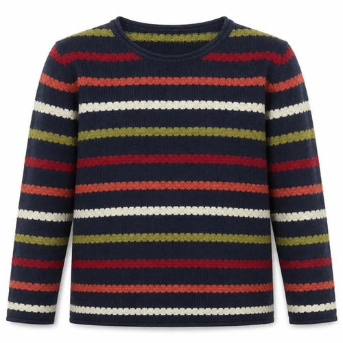 Isle Essentials Unisex Multicoloured Striped Knit Jumper Size S